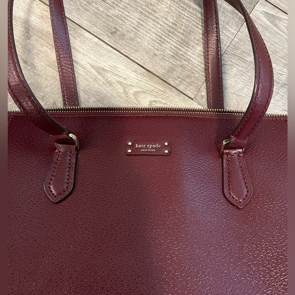 KATE SPADE Large Burgundy Leather Computer Bag - Picture 3 of 7
